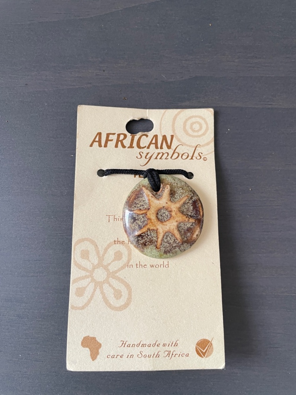 Brown & Tan Ceramic Pendant Necklace